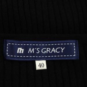 M'S GRACY リボンリブニット カットソー 長袖 プルオーバー クルーネック 40 黒 ブラック