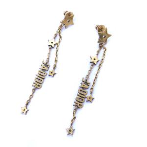 JADIOR ピアス ロング ロゴ 星 ゴールド色