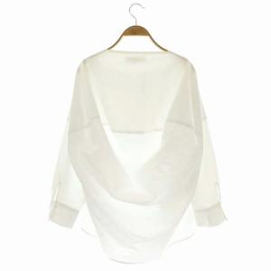 ENFOLD COタイプライターボリュームスリーブブラウス プルオーバー 長袖 38 白 ホワイト