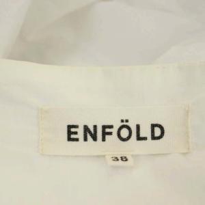 ENFOLD COタイプライターボリュームスリーブブラウス プルオーバー 長袖 38 白 ホワイト