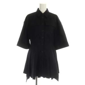 ENFOLD 22SS PEジョーゼット プリーツスカート DRESS 38 ダークネイビー