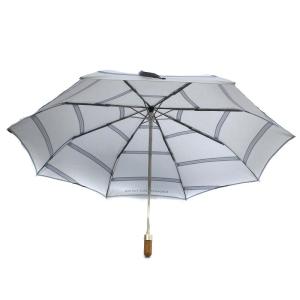 LOUIS VUITTON パリ ルイヴィトン美術館限定 FONDATION 傘 折りたたみ傘 ロゴ ストライプ ワンタッチボタン グレー