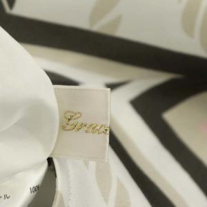 Grace Class 22SS マリンスカーフプリントワンピース ロング ノースリーブ フレア 前開き 総柄 リボンベルト付き 36 ホワイト マルチカラー