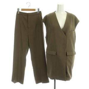 Ameri VINTAGE 20SS BOX VEST SET UP セットアップ 上下 ベスト 前開き ミドル丈 パンツ スラックス ストレート S