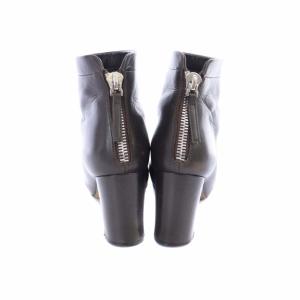 PELLICO ショートブーツ ハイヒール チャンキーヒール ポインテッドトゥ レザー 37 24cm 茶 ダークブラウン