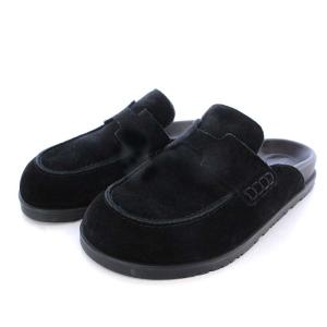 ミュール ゴー ミュール Hロゴ スエード 36 23cm ブラック