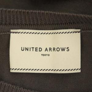 UNITED ARROWS C/SI 18G ニット コットン シルク混 カットソー 五分袖 ショートスリーブ プルオーバー クルーネック ダークグレージュ