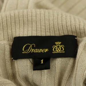 Drawer カシミヤシルクリブタートルネックニット カットソー プルオーバー 長袖 1 ベージュ