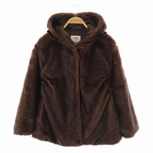トウキョウ TOKYO エコファーフードジャケット フェイクファー 中綿 茶 ブラウン