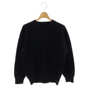 vingt-trois ボイルドウール クルーネック ニット セーター プルオーバー 長袖 32 黒 ブラック