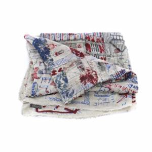 Faliero Sarti ストール 羽織 カシミヤ混 総柄 灰 ライトグレー