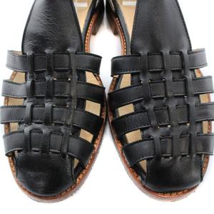 GALERIE VIE グルカ サンダル ストラップ レザー 36 23cm 黒 ブラック