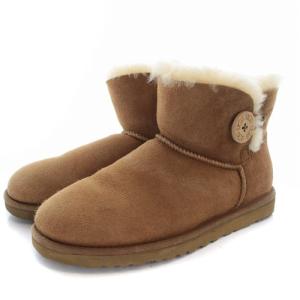 UGG australia ミニベイリーボタン ムートンブーツ ショート ロゴ 25cm 茶色 ブラウン N3352