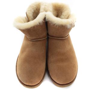 UGG australia ミニベイリーボタン ムートンブーツ ショート ロゴ 25cm 茶色 ブラウン N3352