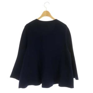 ADORE フレアヴィスコースニット カットソー 長袖 クルーネック プルオーバー 38 紺 ネイビー