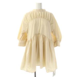 21AW バックリボンチュニック ブラウス 七分袖 フレア F ベージュ