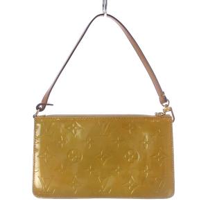 LOUIS VUITTON ヴェルニ レキシントン アクセサリーポーチ ハンドバッグ ワンハンドル イエロー M91010