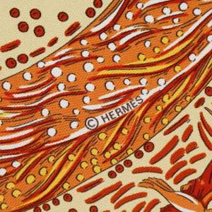 HERMES スカーフ カレ90 LES RIVIERES DE BABEL バベルの川 シルク ベージュ