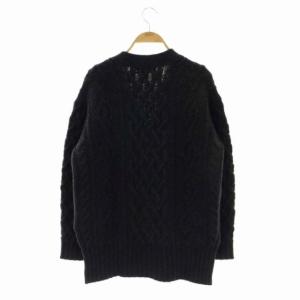 Drawer ウール カシミヤ アラン編みカーディガン ニット 長袖 Vネック グレー