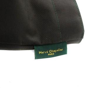 Hervé Chapelier トートバッグ  舟型 M ナイロン 茶 ブラウン 緑 グリーン 1027N