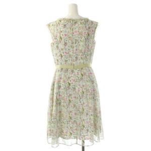 TOCCA 19SS WINTER GARDENドレス ワンピース 総柄 膝丈 ノースリーブ 2 ライトブルー マルチカラー