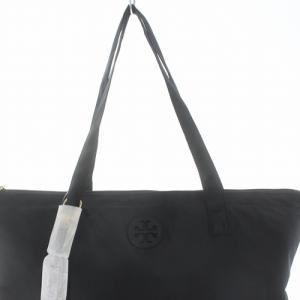 TORY BURCH 20SS ミニポーチ付きナイロントートバッグ ハンドバッグ ロゴ 黒 ブラック