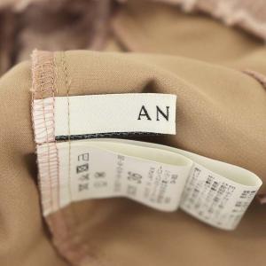 ANAYI リーフレースタックワンピース ノースリーブ フレア 膝丈 ボートネック 36 スモークピンク