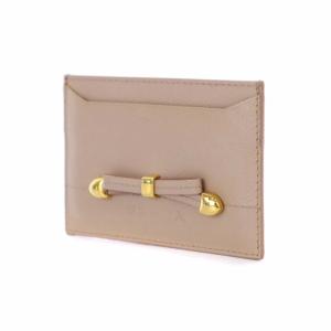 PRADA カードケース サフィアーノ リボン レザー 茶 ブラウン