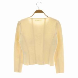 René ニットジャケット ノーカラージャケット ウール 36 アイボリー