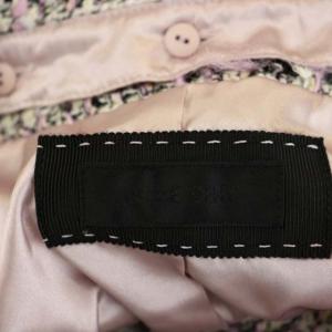 TO BE CHIC ツイードジャケット 2WAY ノーカラージャケット 襟付き フリンジ 36 アイボリー ピンク 黒 ブラック HS OS