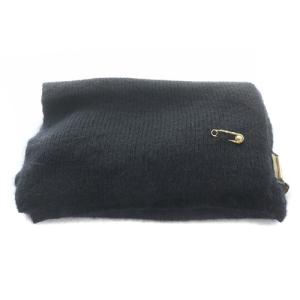 GIANNI VERSACE マフラー メデューサピン モヘア混 黒 ブラック