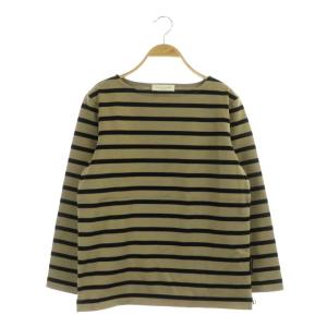 BARRHILL ボーダー プルオーバー カットソー Tシャツ 長袖 6 モカ 黒 ブラック