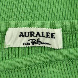 AURALEE FOR Ron Herman Giza Boat Neck Pullover ニット カットソー リブ 長袖 1 緑 グリーン
