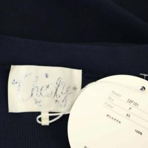 Chesty 22SS ビジューボレロカーディガン ニット 長袖 ショート丈 ノーボタン F 紺 ネイビー