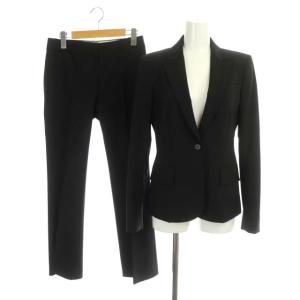 セットアップ 上下 テーラードジャケット 総裏地 ロングパンツ ワイド ジッパーフライ 2 黒 ブラック