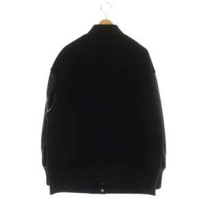 Spick&Span 22AW スタジアムジャンパー フェイクレザー スナップボタン 38 ブラック