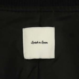 Spick&Span 22AW スタジアムジャンパー フェイクレザー スナップボタン 38 ブラック