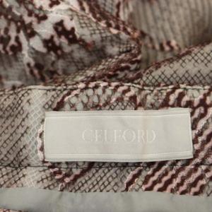 CELFORD ジャガードマーメイドスカート ミモレ丈 ロング タイト 36 茶 ピンク ピンクブラウン