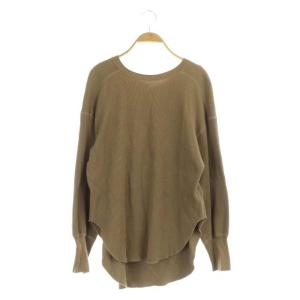 バックヘンリー サーマルプルオーバー カットソー 長袖 アシンメトリー キャメル