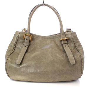 PRADA ハンドバッグ ショルダーバッグ 2way レザー ベージュ BN1867