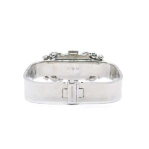 SWAROVSKI ストーン スクエア バングル ブレスレット シルバー色