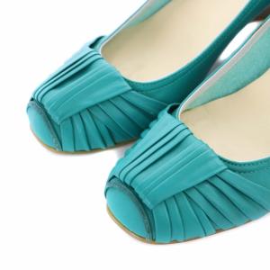 REGAL パンプス ハイヒール ウェッジソール ラウンドトゥ レザー 24cm 緑 グリーン