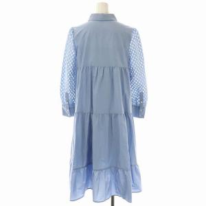 Diagram GRACE CONTINENTAL 22SS シャツワンピース ロング 長袖 ティアード プルオーバー キャミソール付き 36 サックスブルー