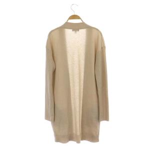 Theory カシミヤ混 ウール ロングカーディガン 切替 リブ 長袖 S ベージュ