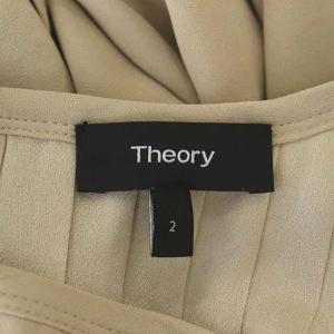 Theory ノースリーブワンピース ギャザー セミフレア ロング 2 ライトベージュ