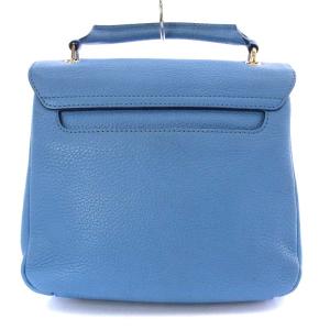 MCM ハンドバッグ ワンハンドル ショルダーバッグ 2way 斜め掛け レザー 青 ブルー