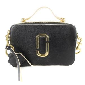 スナップショット ショルダーバッグ ハンドバッグ 2way レザー ロゴ 黒 ブラック アイボリー