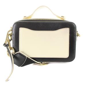 MARC JACOBS スナップショット ショルダーバッグ ハンドバッグ 2way レザー ロゴ 黒 ブラック アイボリー