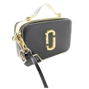 MARC JACOBS スナップショット ショルダーバッグ ハンドバッグ 2way レザー ロゴ 黒 ブラック アイボリー