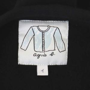 agnes b. プレッション カーディガン 裏起毛 長袖 スナップボタン 1 黒 ブラック